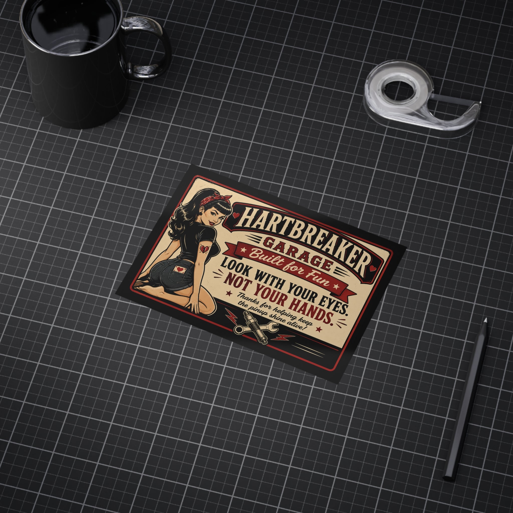 Hartbreaker Garage No Touch Sign – "Look With Your Eyes, Not Your Hands"