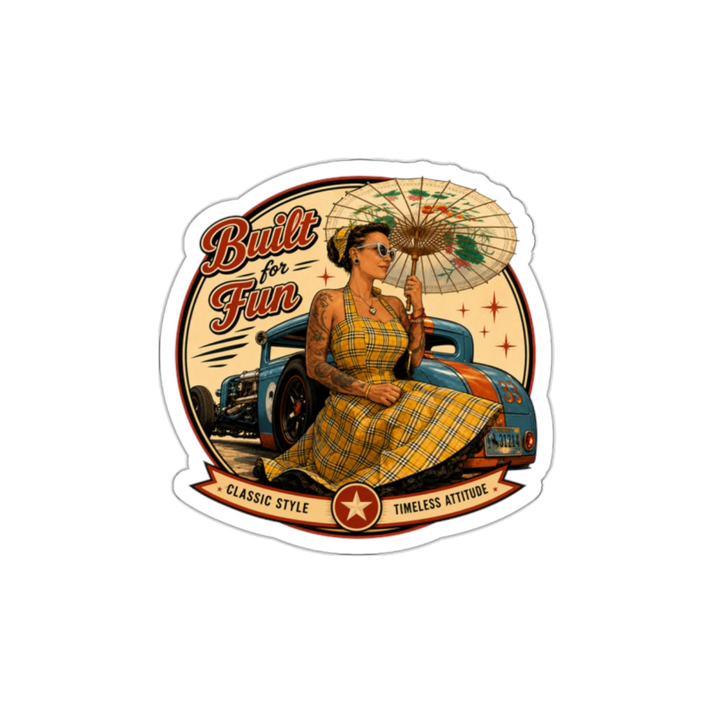 Built for Fun Hartbreaker Garage pinup car sticker | Die-Cut Sticker