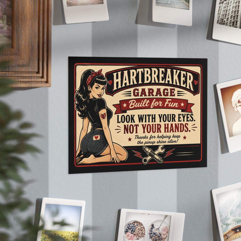 Hartbreaker Garage No Touch Sign – "Look With Your Eyes, Not Your Hands"