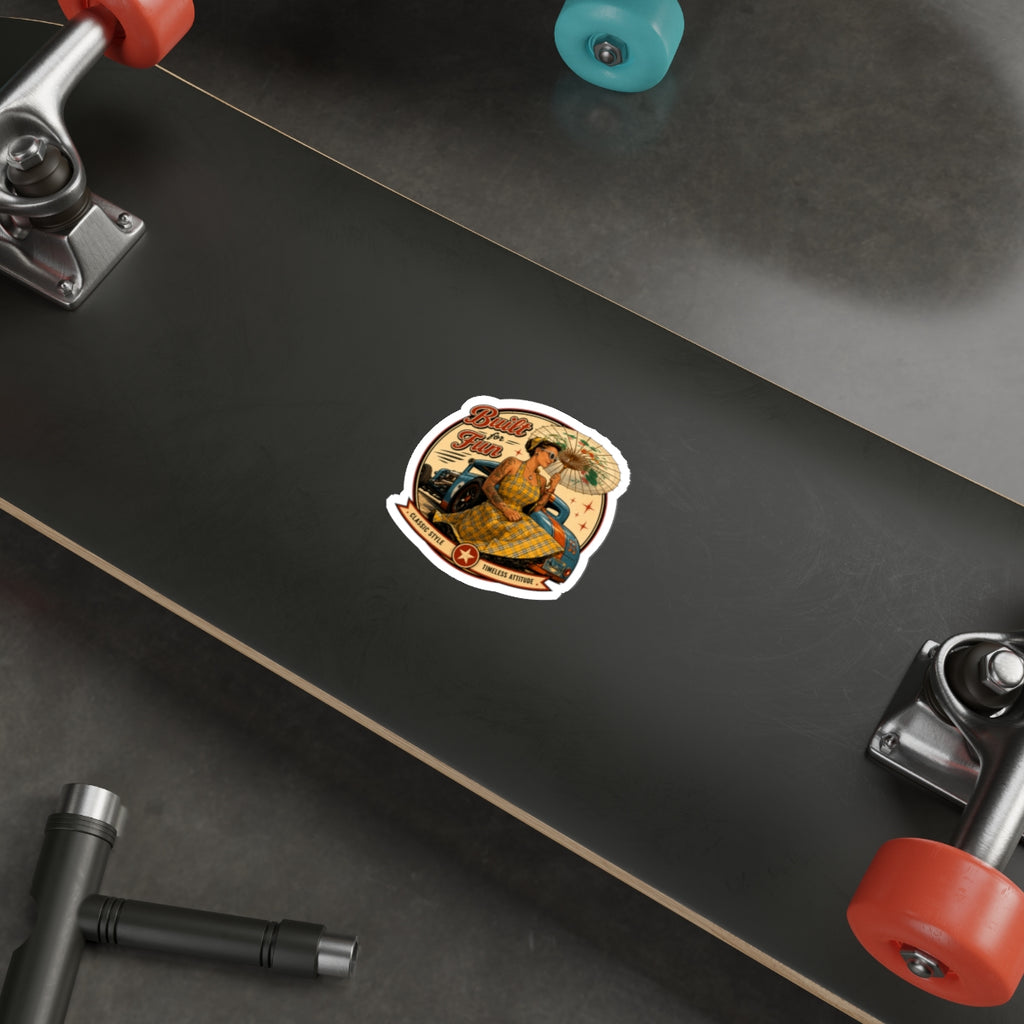 Built for Fun Hartbreaker Garage pinup car sticker | Die-Cut Sticker
