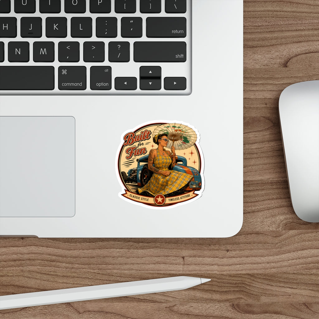 Built for Fun Hartbreaker Garage pinup car sticker | Die-Cut Sticker