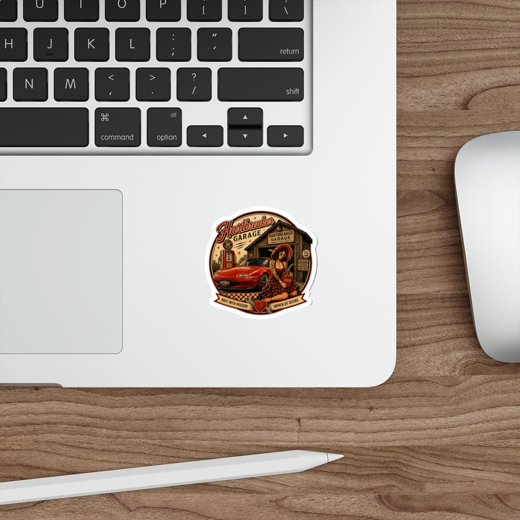Hartbreaker Garage pinup car sticker | Die-Cut Sticker