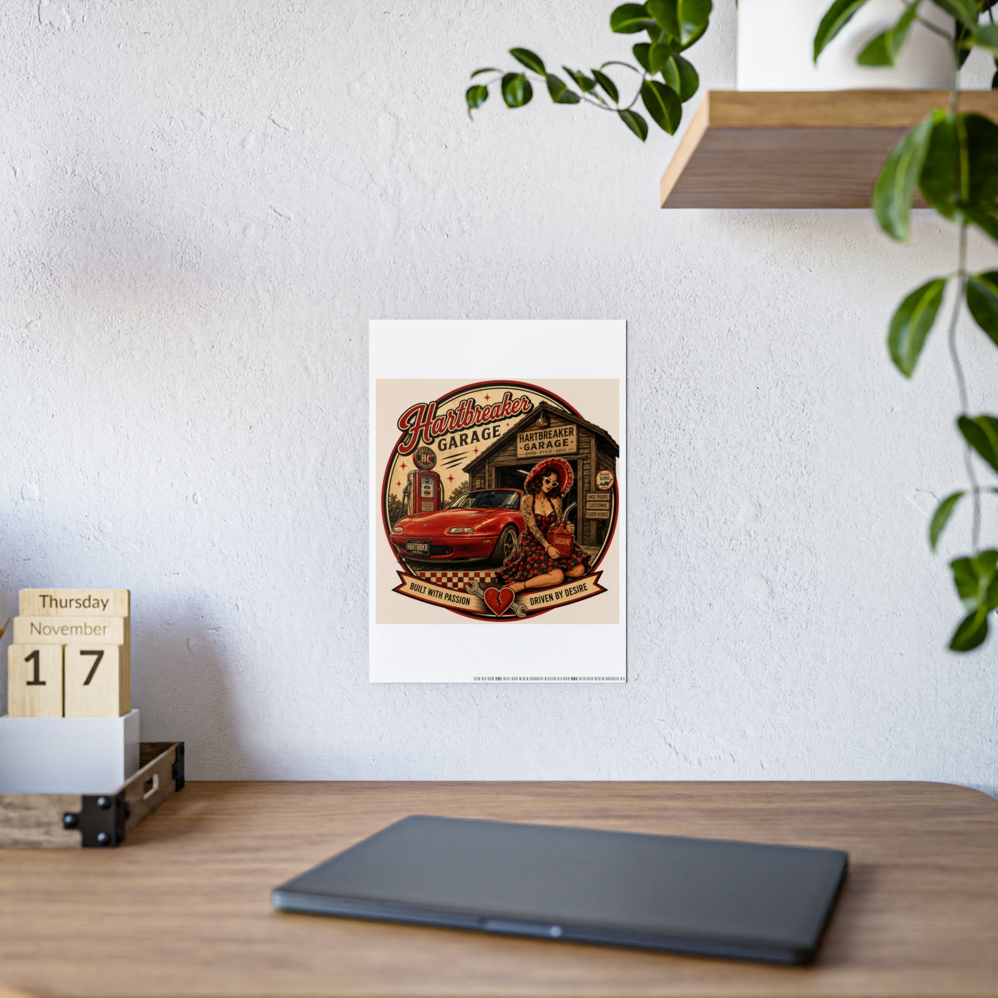 Vintage Heartbreaker Garage Illustration Poster | Gloss Poster