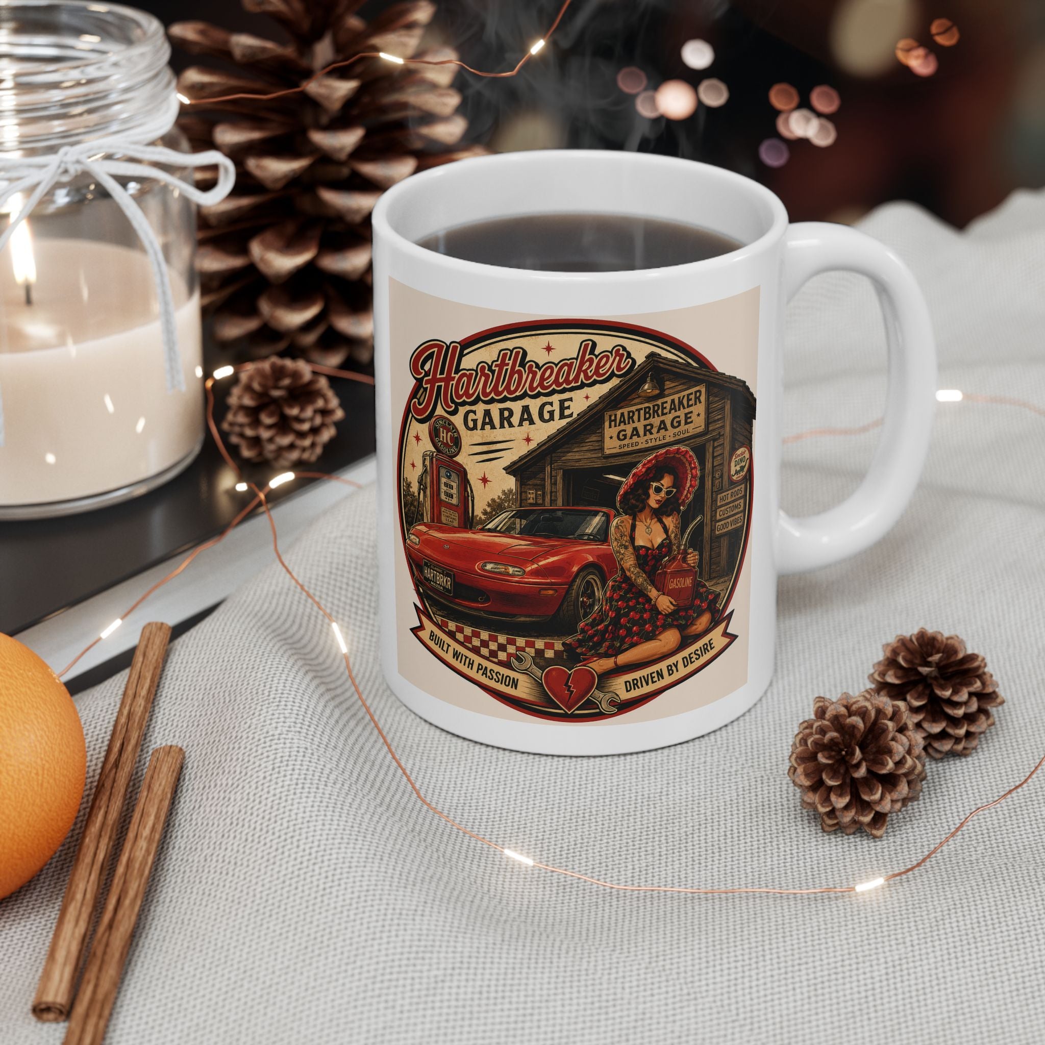 Vintage Hartbreaker Garage Coffee Mug – Retro Auto Mechanic Workshop Design (11oz, 15oz)