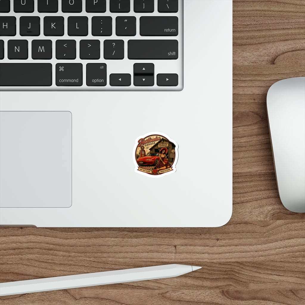 Hartbreaker Garage pinup car sticker | Die-Cut Sticker