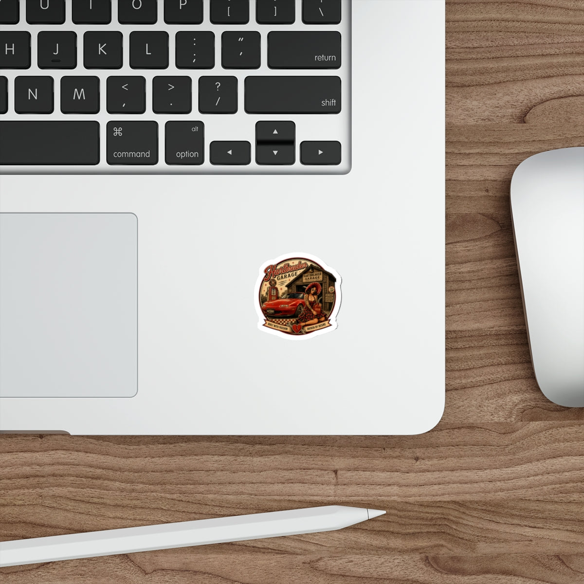 Hartbreaker Garage pinup car sticker | Die-Cut Sticker